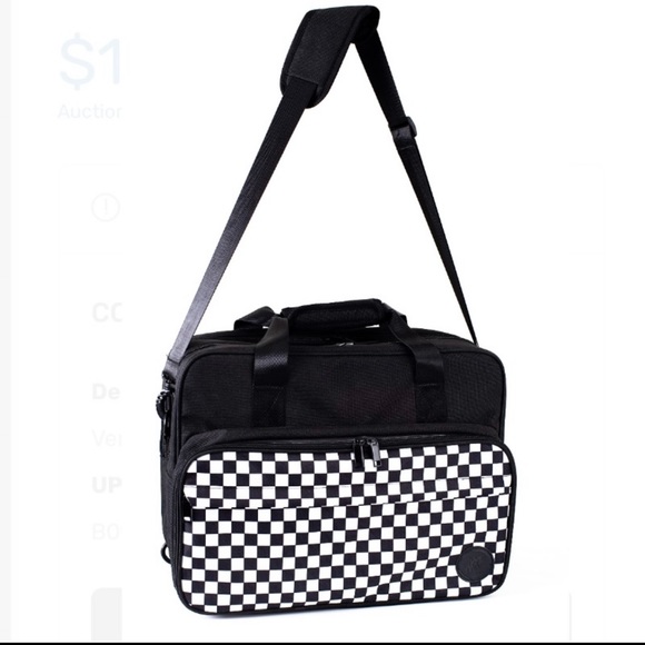 Versatex Handbags - Versatex Checkered Black & White Adjustable Strap Laptop Bag NWT